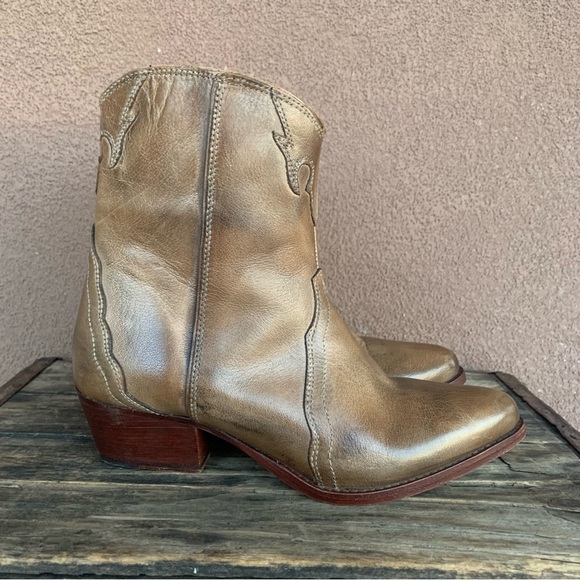 Free People Frontier Western Leather Ankle Bootie - Picture 2 of 13